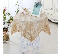Nappe, Nappes brodées, Couverture de Table Florale en Dentelle, Nappe rectangulaire macramé, Serviette Ronde Anti-poussière for fête Mariage(B,90x90cm(35x35inch))