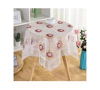 Nappe, Nappes en Dentelle Anti-poussière, Nappe brodée Florale avec Bordure , Couverture de Table Anti-Taches et froissée(B,110x160cm(43x63inch))