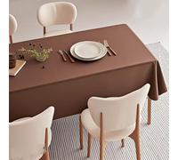 Nappe nappes rectangulaires, imperméables et résistantes à l'huile, taches faciles à manipuler des taches à manger fixe couverture de table de cuisine de cuisine de cuisine Coffee color咖啡色 230*140cm