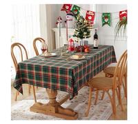 Nappe Noel Nappe de décoration de noël à Carreaux, Couleur tissée en Polyester et Coton, Couverture de Table Rouge Vert for décoration de fête à Domicile(Green,140x100)