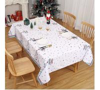 Nappe Noël Oxford résistant eau imprimée recyclable durable blanc 54x90in