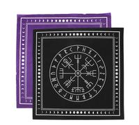 Nappe Non Tissée Avec Patch Pour Tarot De Divination Rune Et Autel,Couverture Textile De Table Pour Jeu De Société. Couleur Noir/Violet, Taille 50x50 Cm,