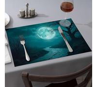 Nappe occidentale « A Spooky Path Under A Full Moon » pour salle à manger - Nappe occidentale rustique - Décoration d'intérieur (1 pièce)