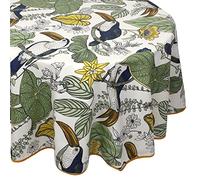 Nappe ovale 170x240 cm BRESIL vert 100% coton + enduction acrylique