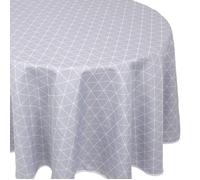 Nappe ovale 180x240 cm imprimée 100% polyester PACO géométrique bleu nuage