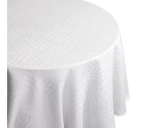 Nappe ovale 180x300 cm Jacquard 100% polyester LOUNGE blanc