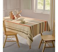 Nappe Ovale Coton Enduit Rayures Basque