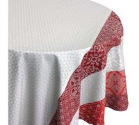 Nappe Ovale Enduite 'mosaã¯Qué Rouge 170x300 Cm