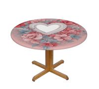 Nappe ovale résistante aux taches Motif cœur romantique Facile à nettoyer Accessoires de table à manger Protection de table pour la maison