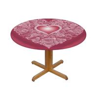 Nappe ovale résistante aux taches Motif cœur romantique Facile à nettoyer Accessoires de table à manger Protection de table pour la maison