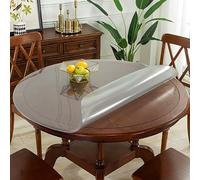 Nappe ovale transparente de 65 cm - Nappe ronde imperméable et résistante aux rayures, idéale pour la cuisine et la salle à manger - Protection transparente pour