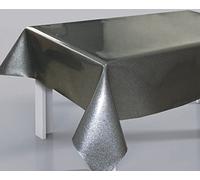 Nappe Paillette Anthracite/Noire - Protège Table à Paillette Décoration Confort de Table - Largeur 140 cm - Roulé sur Tube (Rectangle 140 x 200 cm)