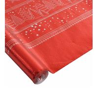 Nappe Papier ""Noël Chromée"" 1,18x5m Rouge