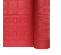 Nappe Papier Rouge Jetable | Kit Pro de 2 Rouleaux de 25 M = 50 M (166 Couverts) | Largeur 1,18 M | Papier Damassé Déperlant | La Nappe des Grandes Tables de Noel | Normes Alimentaires