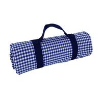 Les Jardins de la Comtesse - Nappe de Picnic Carrée Vichy Bleu - Coton et Revers Etanche Polyester - 140 x 140 cm - Bleu/Blanc - 2/4 Personnes - Tapis/Couverture Pique Nique - Porte-Nappe