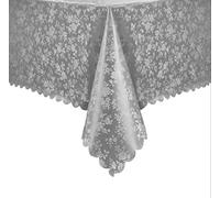 Nappe plastifiée carrée 100 x 100 cm Romanstile anti-taches élégante motif floral ciré Nappes PVC imperméables pour fêtes Noël Nouvel An Mariage Anniversaire Décoratif Table