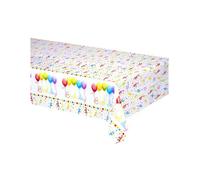 120X180Cm Happy Birthday Streamers Plastic Tablecover