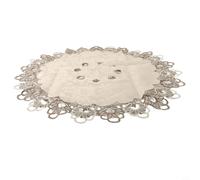 Nappe pour table basse en dentelle - Motif floral - En polyester - Résistante à l'usure - Housse imperméable - 40 cm/50 cm/70 cm/85 cm - Pour intérieur ou extérieur - Rond (L)