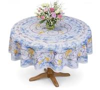 Nappe Provençale Ronde Anti-Tâche 180cm Glycine Bleu 100% Polyester