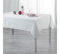 Nappe rectangle 140 x 240 cm polyester applique filiane Blanc Douceur d'Intérieur Blanc