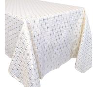 Nappe rectangle 140x250 cm GOLD motifs géométriques blanche dorée
