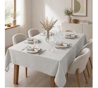 Nappe rectangle 150 x 250 cm + 6 serviettes de table - Double gaze de coton GAÏA Nuage
