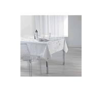 Nappe rectangle 150 x 300 cm polyester imprime argent constellation Blanc