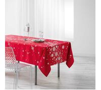 Douceur d'Intérieur – Nappe de fête rectangle Constellation 150×300 cm polyester métallisé Rouge