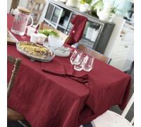 Nappe Rectangle 150x250 cm Gaze de Coton Lie de vin