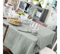 Nappe Rectangle 150x350 cm Gaze de Coton Eucalyptus