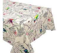 Nappe rectangle 160x200 cm 100% coton enduction acrylique COLIBRI ecru