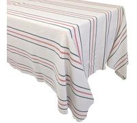 Nappe rectangle 160x250 cm HOSHI en coton fil teint à rayures rose Pêche