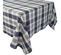 Nappe rectangle 160x250 cm NESS en coton fil teint à carreaux noir caviar