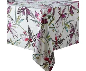 Nappe rectangle 160x250 cm PARADIS Rose 100% coton + enduction acrylique