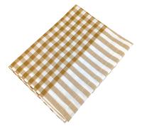 Nappe rectangle 160x300 cm BISTROT à carreaux 100% coton Jaune curry