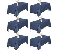 Nappe Rectangle Anti-Tâches 160 x 300 cm Protection Contre Les Rayures Taches Jardin Nappe en Lin pour Salle à Manger, Jardin, Fête, Mariage Ou Maison, Bleu