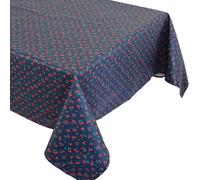 Nappe rectangle enduit 150x200 cm CERISES bleu Marine