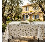 Nappe Rectangle Motif Olive Tapenade, 250 x 150 cm, Coton et Polyester, Style Provençal, Qualité Palace