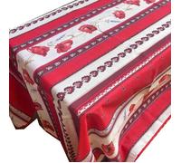 Nappe rectangle provençale castellane rouge 200 cm x 150 cm polyester Antitache et infroissable