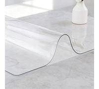 Nappe Rectangle Transparente Facile à Nettoyer Protection de Table Imperméable Lavable en PVC Film à La Graisse Protection de Table Adapté Aux Tables Basses(90cm x 130cm)