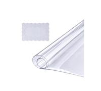 Nappe Rectangle Transparente PVC Coins Arrondis 92,5x45,7x0,15cm Avec Nappe Tissu