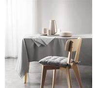 Nappe rectangle uni en coton recyclé "Mistral" - Gris chine - 140 x 240 cm