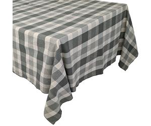 Nappe rectangle160x250 cm NESS en coton fil teint à carreaux vert kaki