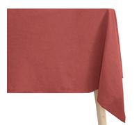 Nappe rectangulaire 100% coton lavé 160x200 cm HONO rose pêche finition point bourdon