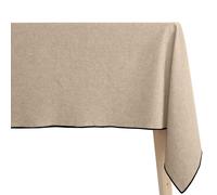 Nappe rectangulaire 100% coton lavé 160x300 cm HONO beige sable finition point bourdon