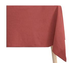 Nappe rectangulaire 100% coton lavé 160x300 cm HONO rose pêche finition point bourdon