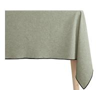 Nappe rectangulaire 100% coton lavé 160x300 cm HONO vert opale finition point bourdon