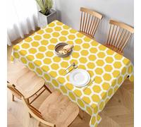 Nappe Rectangulaire 140x220 cm Motif Géométrique 3D Nappe de Table Nid d'abeille Tissu Polyester Anti-Taches pour Intérieur Extérieur Jardin Cuisine et Fête 1435v