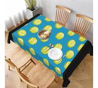 Nappe Rectangulaire 140x240 cm Motif Tennis 3D Nappe de Table Sport de Balle Tissu Polyester Anti-Taches pour Intérieur Extérieur Jardin Cuisine et Fête 3977v
