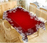 DONGSHAN Nappe Rectangulaire 140x300 cm Noël Nappe Imperméable pour Decoration Salle à Manger Cuisine Jardin Picnic, Nappe de Table Anti-Taches pour Maison Table de Cuisine